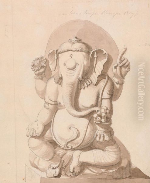 Ganesha, near Sita's Temple, Rangpur Oil Painting by Thomas Daniell