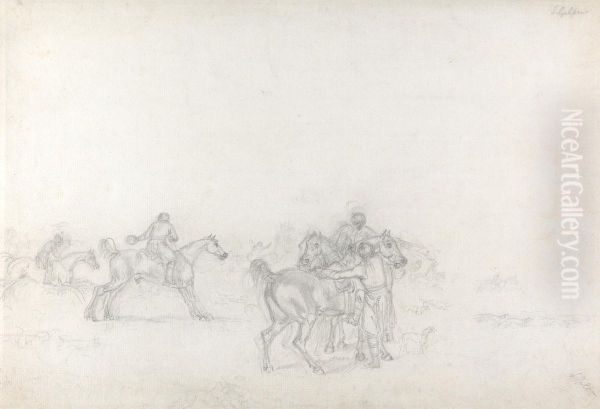 The Start, With Rider in Foreground Mounting on Off-Side Oil Painting by Sawrey Gilpin