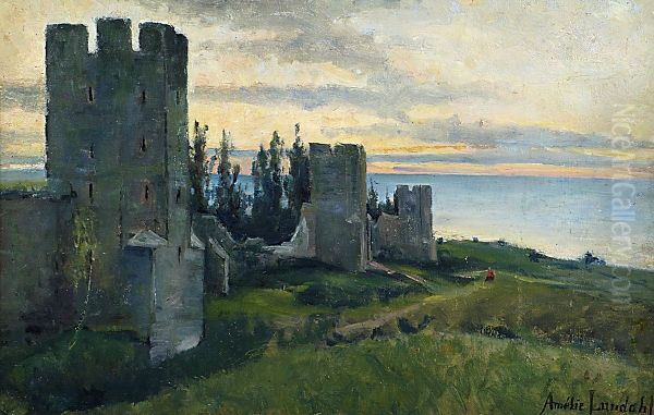 Castle Ruins Oil Painting by Amelie Lundahl