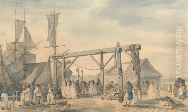 The Arrival of a Hoy at Margate Oil Painting by Philip James de Loutherbourg