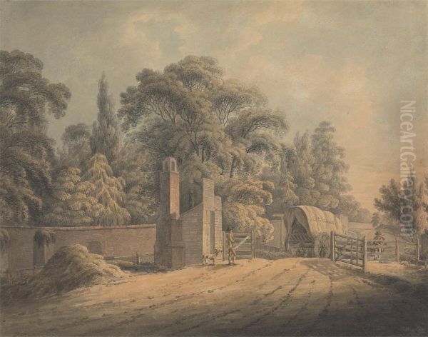 The Bayswater Turnpike Oil Painting by Thomas Hearne