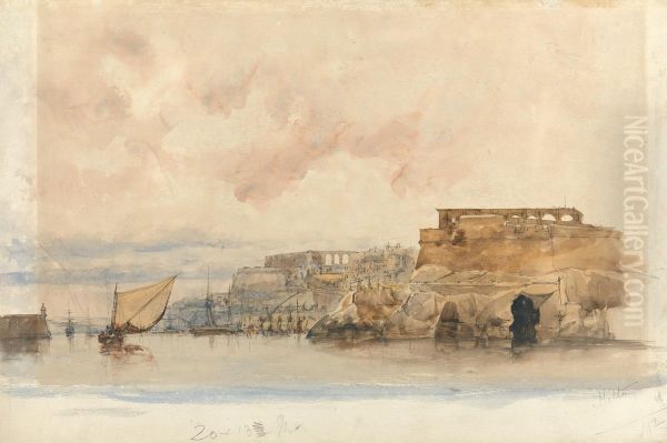 View of Valetta, Malta Oil Painting by James Holland