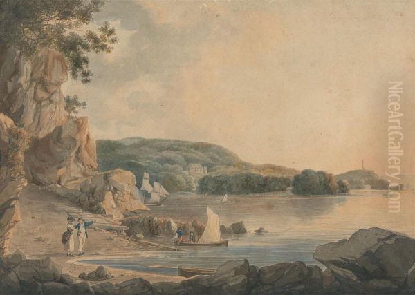 Britten Ferry, Mount Edgecombe Oil Painting by William Payne