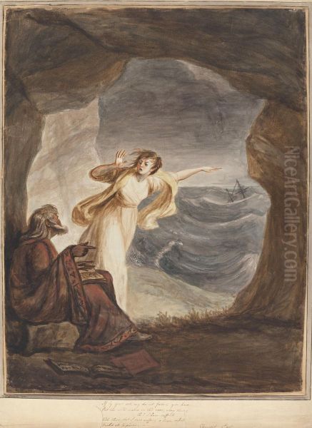 Prospero and Miranda Oil Painting by Mary Hoare