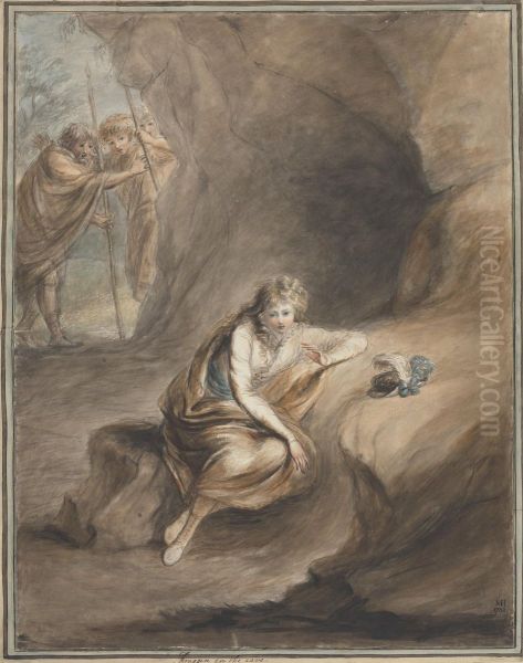 Imogen in the Cave, 'Cymbeline', Act III, Scene VI Oil Painting by Mary Hoare