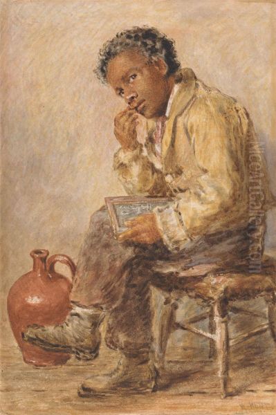 A Black Boy Oil Painting by William Henry Hunt