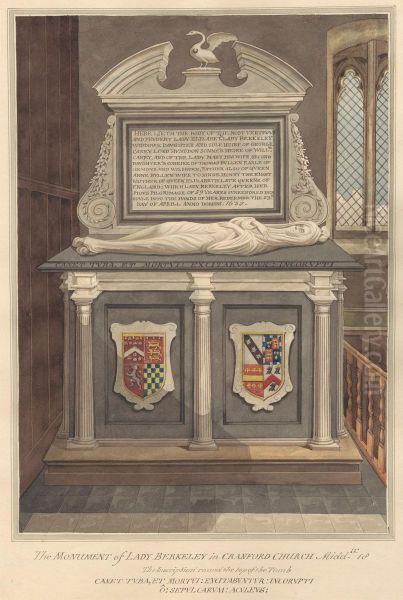 Tomb of Lady Elizabeth Berkeley from Cranford Church Oil Painting by Daniel Lysons