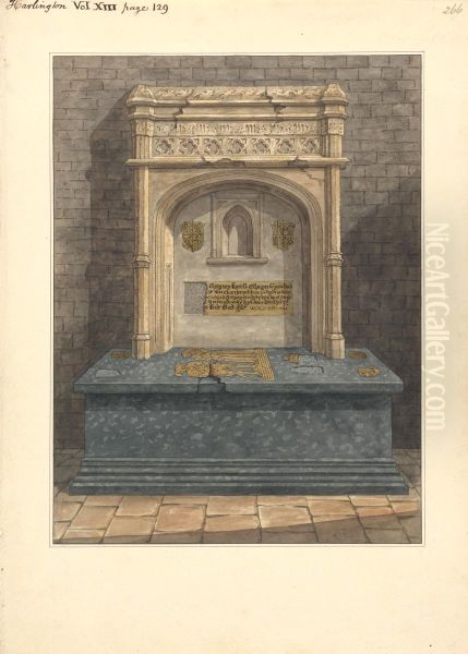 Tomb of Gregory Lovell and his Wife Anne, Harlington Church Oil Painting by Daniel Lysons