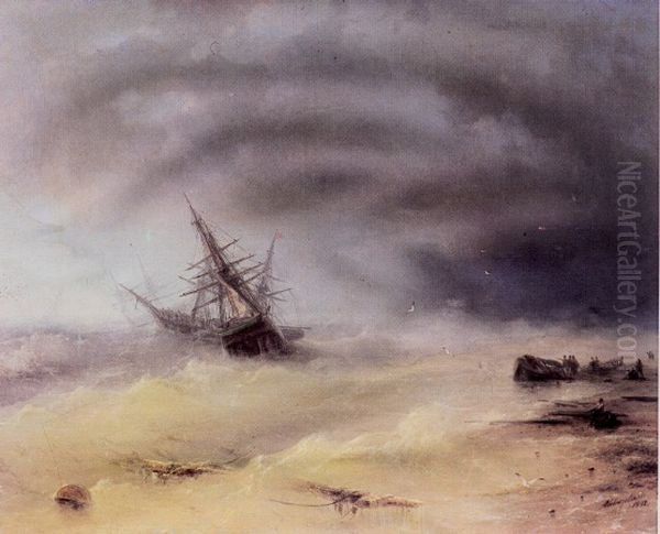 Storm (1872) Oil Painting by Ivan Aivazovsky