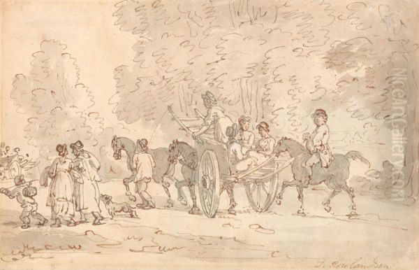 Going to Market Oil Painting by Thomas Rowlandson