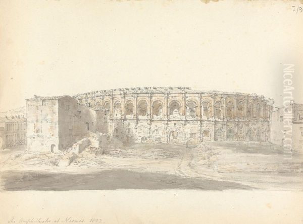 The Amphitheatre at Nimes Oil Painting by Robert Smirke