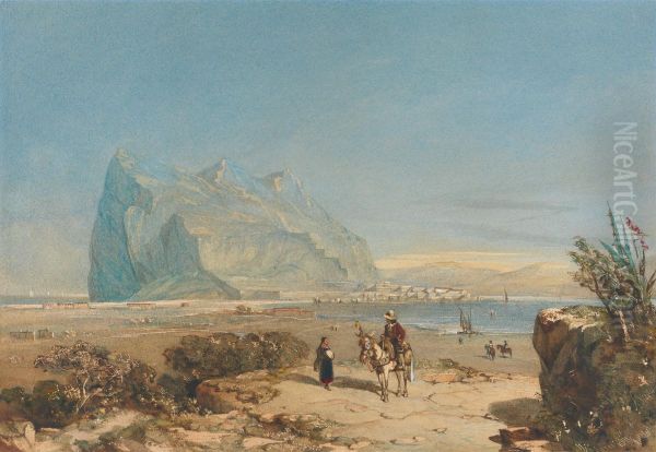 View of Gibraltar Oil Painting by William Wyld