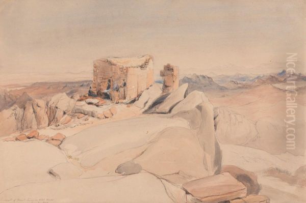 Summit of Mount Sinai or Jebel Musa Oil Painting by Edward Thomas Daniell