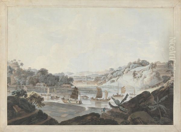 View of Some-Cheon on French Island Oil Painting by Thomas Daniell