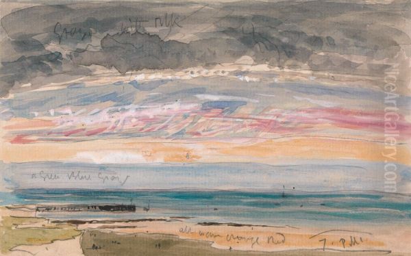 Evening Sky on the Coast Oil Painting by James Holland