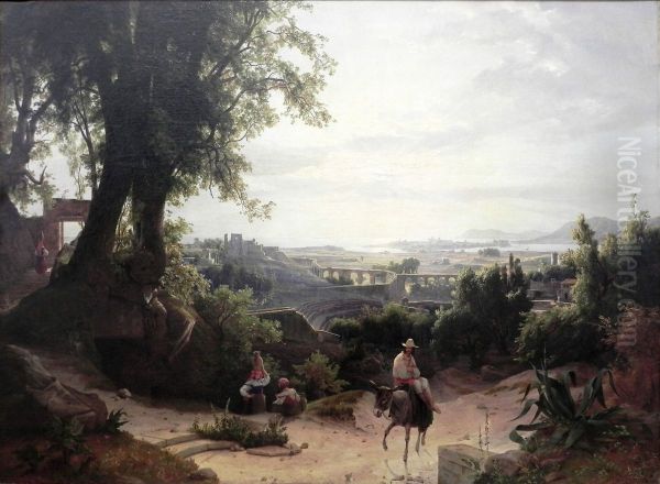 Syracuse in Morning Light Oil Painting by August Ahlborn