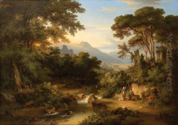 Aussicht nach Subiaco Oil Painting by August Ahlborn