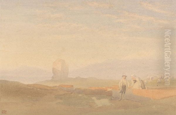 Mist on the Downs Oil Painting by William Leighton Leitch