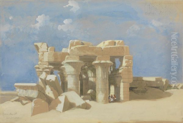 View of Kom Ombo Oil Painting by David Roberts