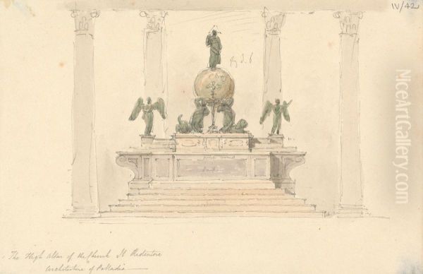 Sketch of the High Alter of the Church of, Il Redentore Oil Painting by Robert Smirke