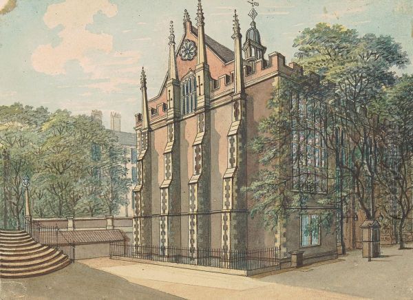 Southwest View of Middle Temple Oil Painting by Samuel Ireland