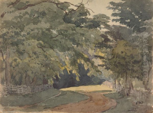 Tree-lined Lane Oil Painting by Thomas Sully