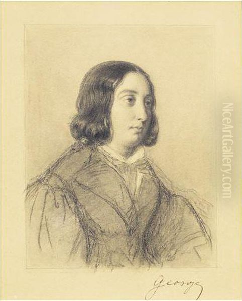 Portrait De George Sand Oil Painting by Luigi Calamatta