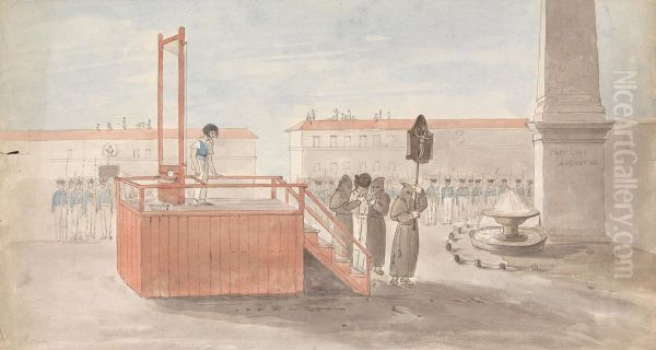 An Execution, Rome Oil Painting by Isaac Weld