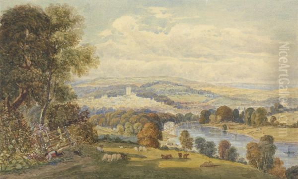 View of Totnes, Devon Oil Painting by William Havell