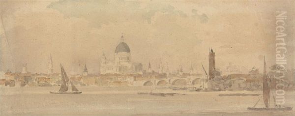 St. Paul's and Blackfriars Bridge Oil Painting by Amelia Long