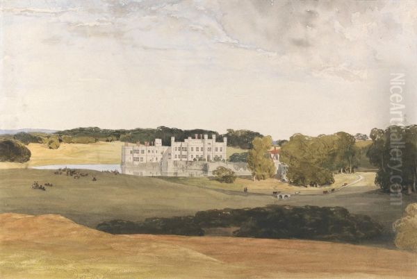 Leeds Castle, Kent Oil Painting by Thomas Collier