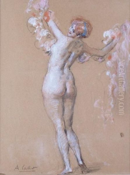 La Danseuse Nue Debout Oil Painting by Antoine Calbet