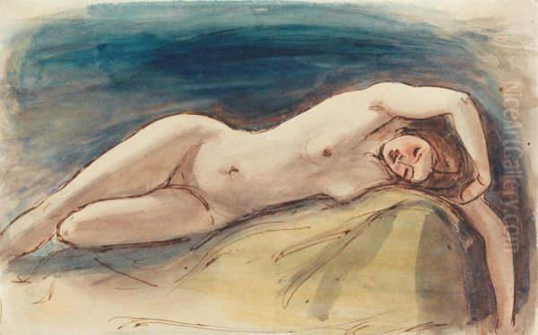 Reclining Female Nude Oil Painting by William Edward Frost