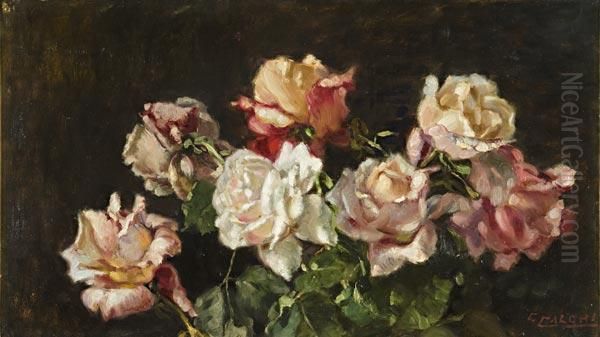 Rose Oil Painting by Cesare Calchi Novati