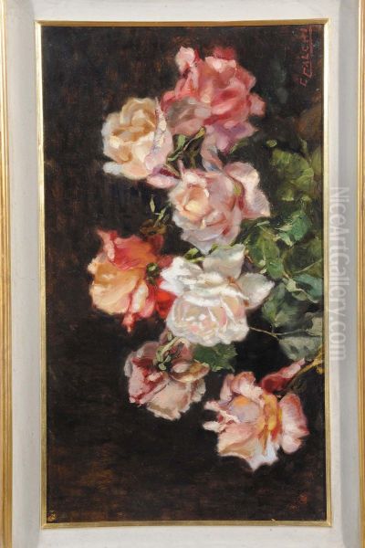 Rose Oil Painting by Cesare Calchi Novati