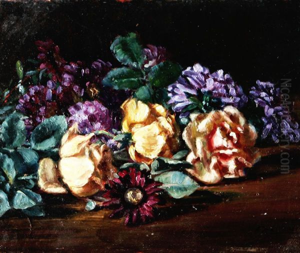 Fiori Oil Painting by Cesare Calchi Novati