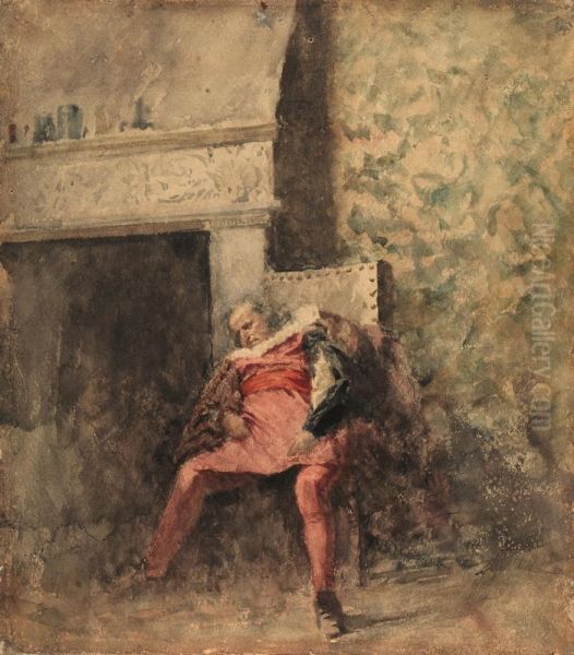 An halberdier Oil Painting by Giuseppe de Nittis