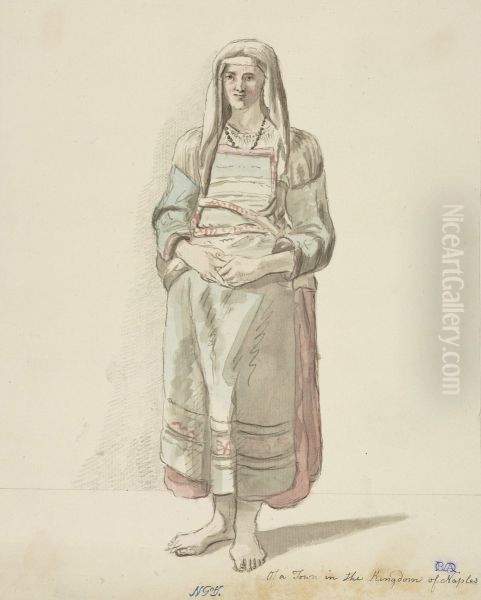 Peasant woman of a town in the Kingdom of Naples Oil Painting by David Allan