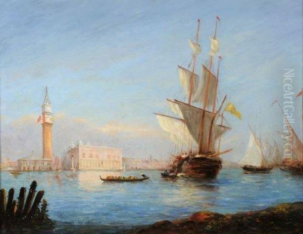 Venise Oil Painting by Charles Clement Calderon