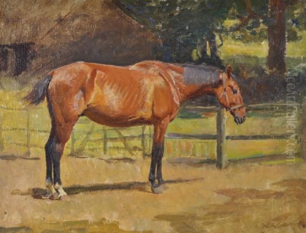 Study Of A Horse Oil Painting by William Frank Calderon