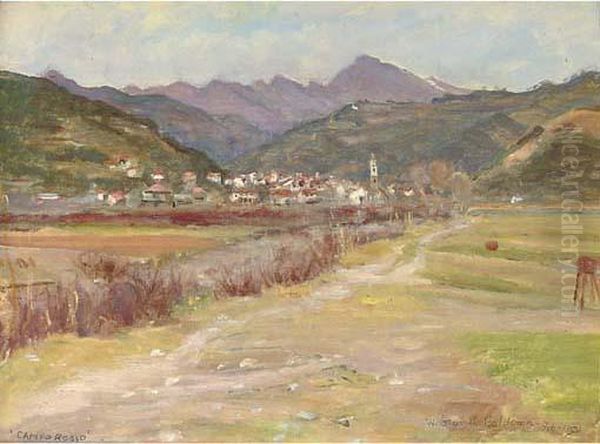 Campo Rosso; And Another Similar Oil Painting by William Frank Calderon