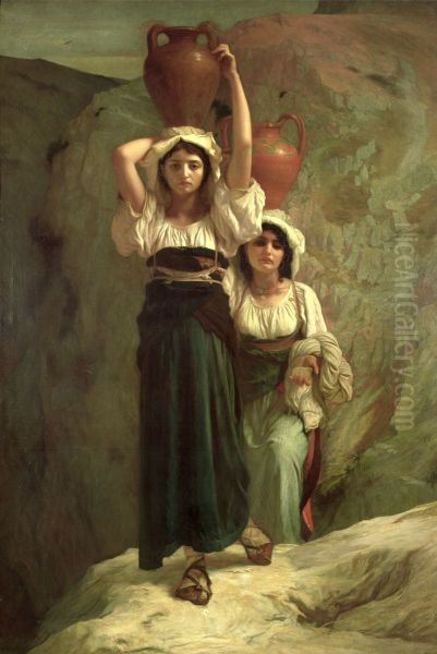 Les filles d'Alvito Oil Painting by Ernest Hebert