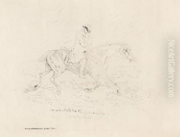 The Cadger's Trot (first State) Oil Painting by Thomas Bewick