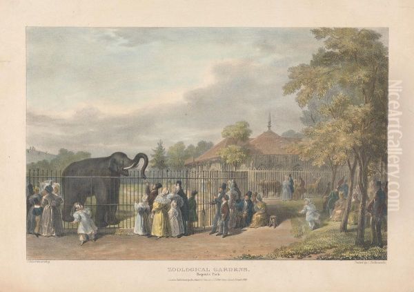 Zoological Gardens, Regent's Park Oil Painting by George Johann Scharf