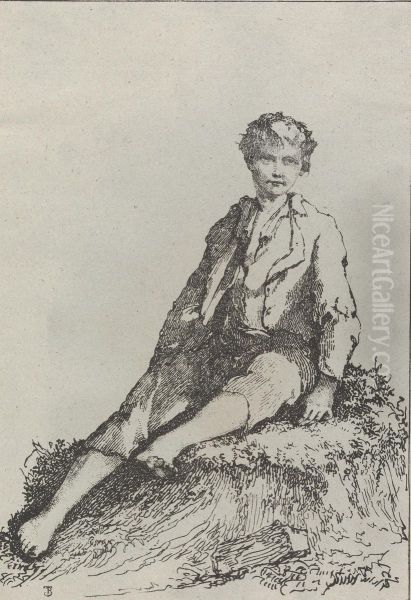 Boy Seated Oil Painting by Thomas Barker