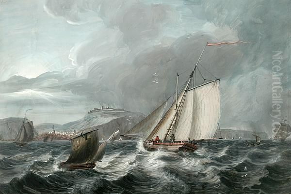 Shipping Off Dover Oil Painting by Adam Callander