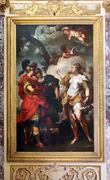 Venus the Huntress Greets Aeneas and Achates Oil Painting by Antonio Balestra