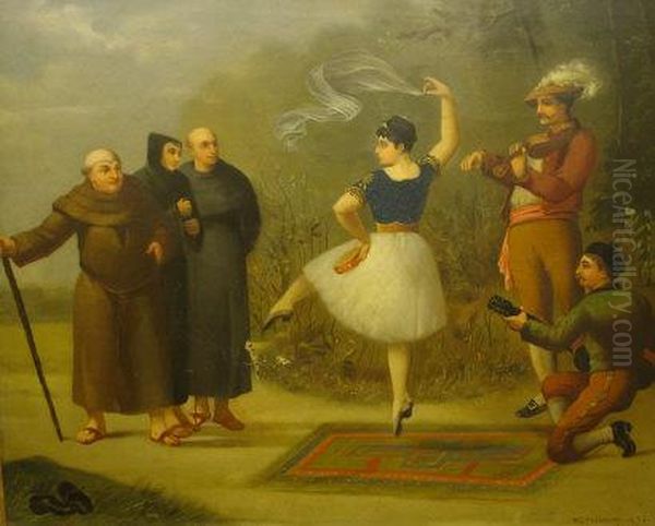 Saints And Sinners Oil Painting by William Frederick Callaway