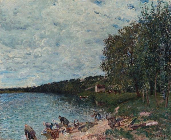 Le Marche au Ble at Abbeville, from the Grande Place Oil Painting by Alfred Sisley