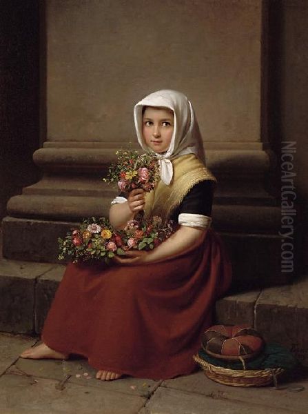 Blumenmadchen Oil Painting by Friedrich Boser